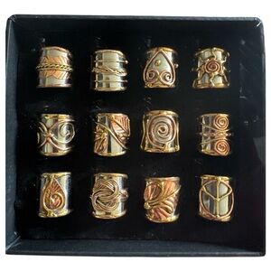 ONE (1) Mixed Metal Adjustable Cuff Ring Anju Janya Collection Artisan NEW